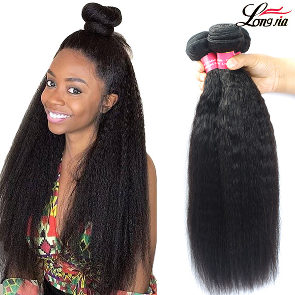 Cheap Brazilian Kinky Straight Human Hair bundles Yaki straight hair Natural color Brazilian human yaki hair extension