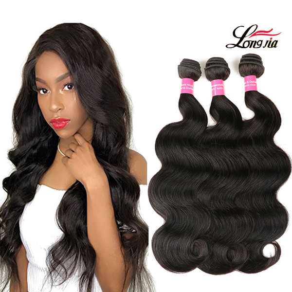 High Quality Peruvian body wave hair 8-28 inch unprocessed Human Hair Weave 3/4 Bundles natural color Remy Hair Extensions