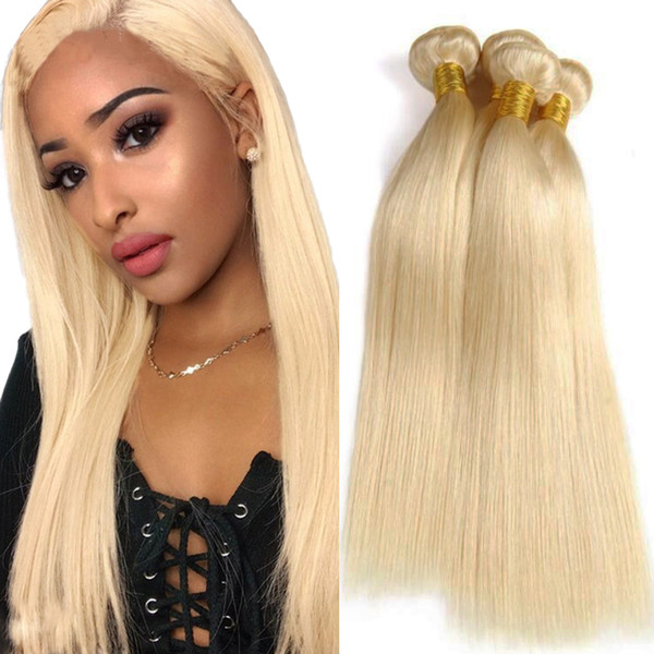Charmingqueen 613 Blonde Hair Brazilian Straight human Hair Bundles 100% Honey Straight Non Remy human Hair Extensions