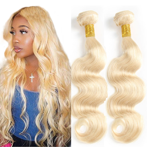 Blond body wave virgin hair 10-24inch body wave human hair extension blond 613 human hair bundles weave