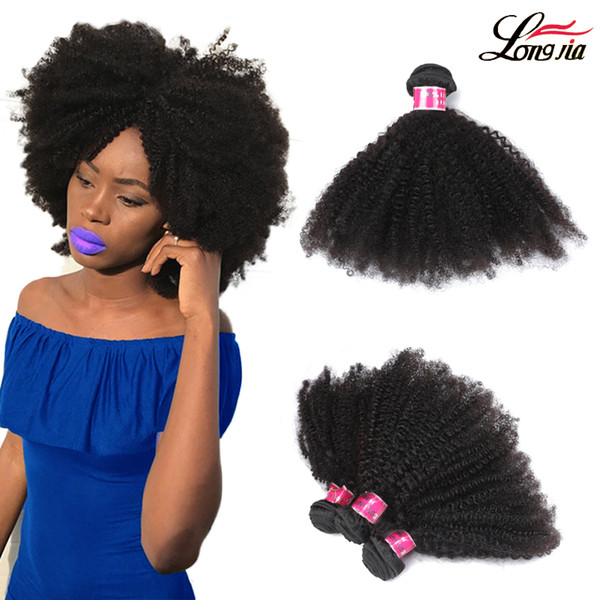 new style Virgin brazilian Afro curly hair weft human hair extensions 100% unprocessed natural black color afro kinky curl 