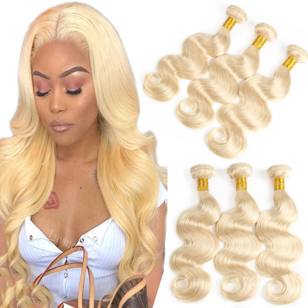Pure 613 blond Body wave hair 10-24 inch Peruvian blond virgin hair body wave 100% human hair extension body wave bundles
