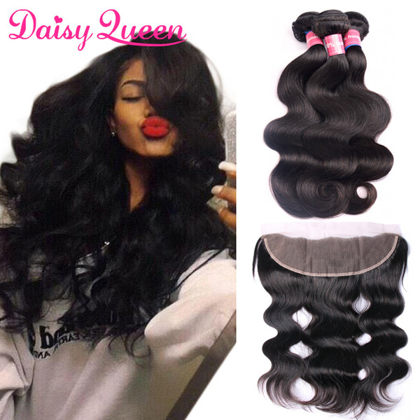 13x4 Lace Frontal With Malaysian Body Wave Bundles 8a grade Virgin Human Hair Extensions With Frontal Closure Malaysian Virgin Hair Weaves