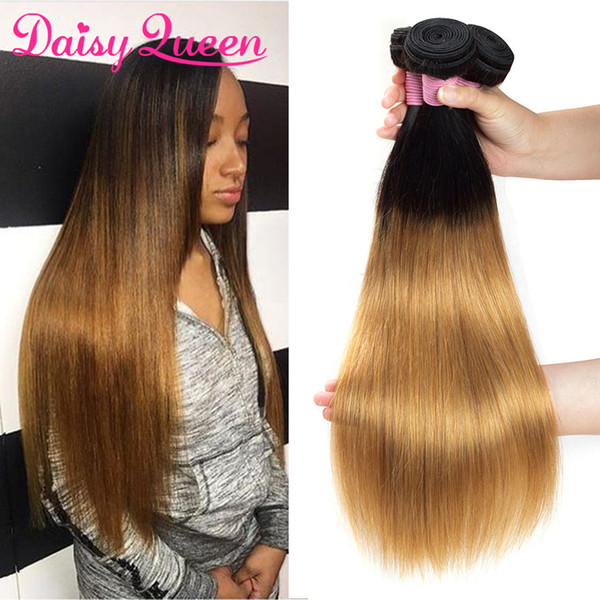 Ombre Honey Blonde Brazilian Straight Hair 3/4/5 Bundles Brazilian Virgin Human Hair Bundles 1B 27 Brazilian Hair Weave Bundles Deals