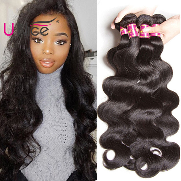 UNice Hair Peruvian Body Wave 4 Bundles 8-30inch Virgin Human Hair Extensions Remy Human Hair Weave Bundles Wavy Weave Wholesale Cheap Bulk