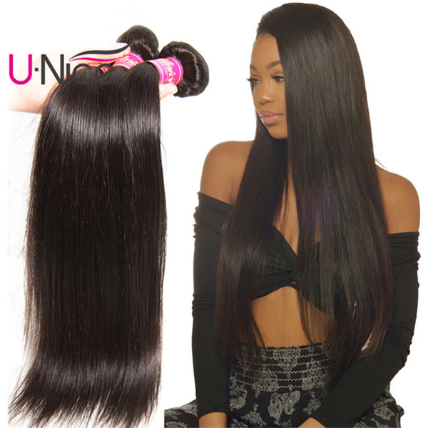 UNice Hair Malaysian Straight Hair 4 Bundles Remy Human Hair Extensions Malaysian Straight Virgin Weave Bundles Wholesale Cheap Bulk