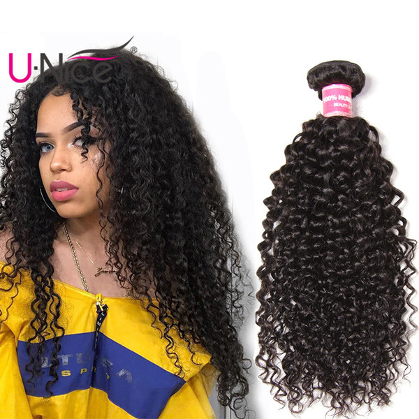 UNice Hair Brazilian Virgin Human Hair Bundles 100% Human Hair Extensions Kinky Curly Weave Bundles Wholesale Cheap Bulk 8-26 inch