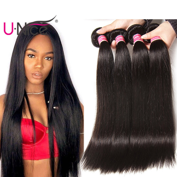 UNice Hair Brazilian Virgin Straight 3 Bundles 100% Human Hair Weave Bundles 8-30inch Human Hair Extensions Wholesale Weaves Cheap Bulk