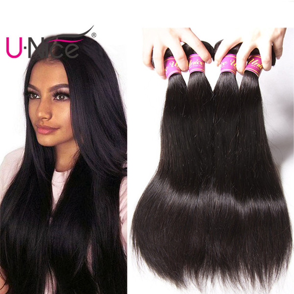 UNice Hair Raw Indian Straight Hair 3 Bundles 8-30inch 100% Human Weave Bundles Virgin Human Hair Extensions Wholesale Weaves Cheap Bulk