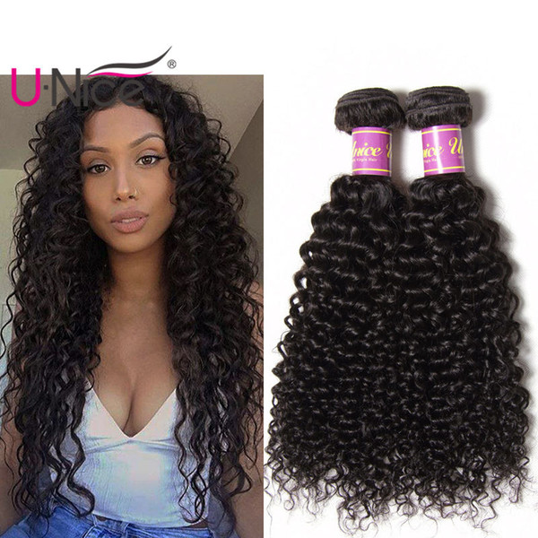 UNice Hair Peruvian Curly Wave 3 Bundles Human Hair Weaves Bundle 100% Virgin Human Hair Extensions Wholesale 8-26inch Bulk Cheap