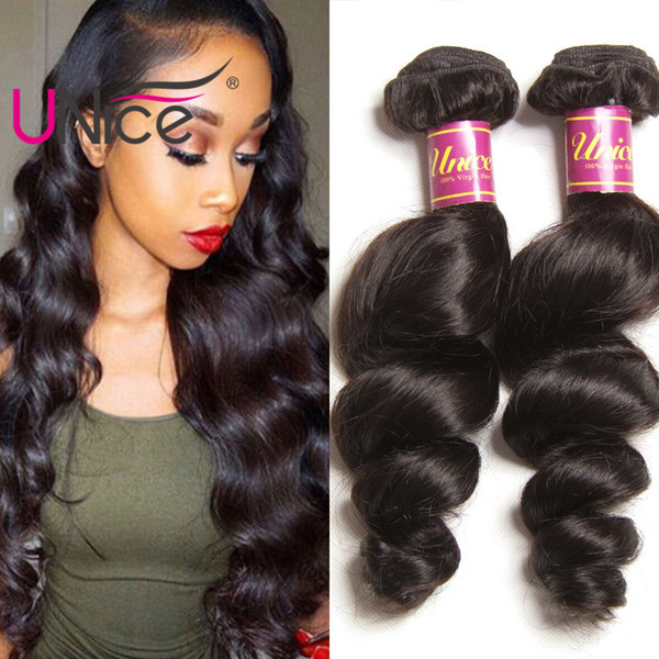 UNice Hair Loose Wave 5 Bundles Malaysian 100% Human Hair Extensions Unprocessed Cheap Human Hair Weaves Nice Curl Wavy Bundle