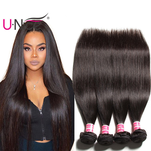 UNice Hair Brazilian Straight Hair 4 Bundles Virgin Human Hair Extensions Cuticle Aligned Weave Bundles 8-30inch Bulk Cheap Wholesale