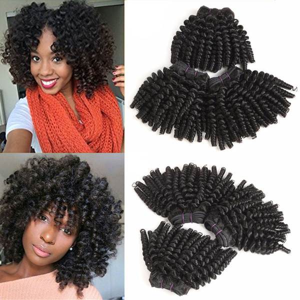 Brazilian Funmi Hair Loose Wave 3 Bundles Spring Curl Hair Bundles Short Curly Weave Unprocessed Brazilian Human Hair Extensions 100g/bundle