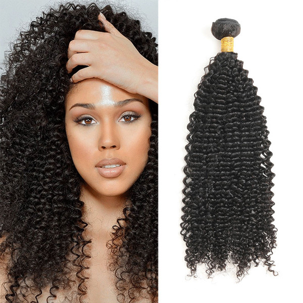 Brazilian Hair Kinky Curly Extensions Human Hair Weaving Bundles Natural Color 1pc 100% Remy Human Curly Hair Bundles