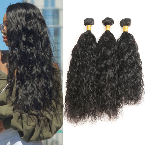 Natural Wave Hair Bundles Brazilian Human Hair Weave 100% Remy Human Hair Extensions 3 Bundles Deal Natural Color