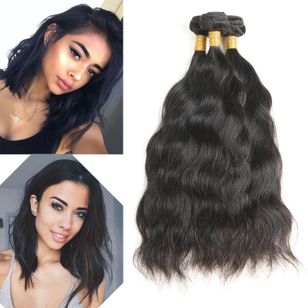 Brazilian Natural Wave Hair Bundles 100% Remy Human Hair Weave 3 Pieces Natural Black Color Hair Bundles Deal