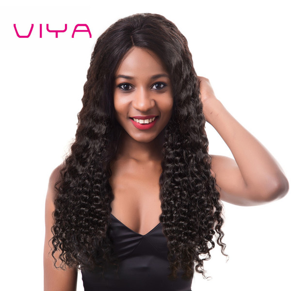 VIYA HAIR 7A Malaysian Deep Wave Hair Weave Bundles Unprocessed Natural Color Human Weaving 10-30inch 3 pcs/lot Remy Hair Extension