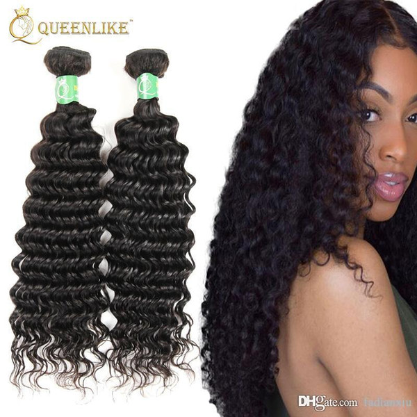 Raw Temple Indian Virgin hair Weave Bundles Deep Wave 1B Double wefts Unprocessed Remy human hair extension Best Selling Queenlike Silver 7A