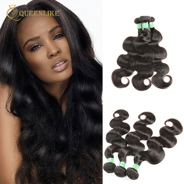 Brazilain Virgin Hair Extension Body Wave 1B Natural Color Soft Smooth Unprocessed Remy Human Hair 1 Bundles Weaves Vendors Queenlike Silver