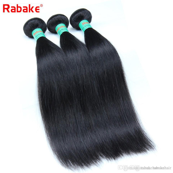 Rabake 8A Straight Brazilian Virgin Hair Bundles 3/4 pcs 100% Unprocessed Cheap Brazilian Straight Virgin Hummn Hair Weave Extensions