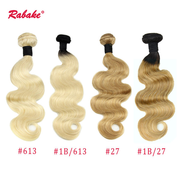 Brazilian Virgin Human Hair Bundles Body Wave Rabake Color Bleach Blond #613 Honey Blonde #27 Ombre 1B 613 T1B 27 Human Hair Extensions