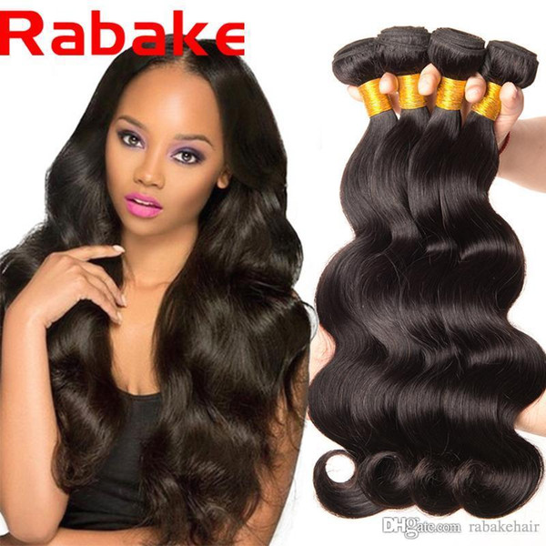 4Pcs/lot Rabake Top Quality Human Hair Body Wave 100% Natural Weave Hair Bundles Remy Extensions Factory Outlet Price 8A Grade