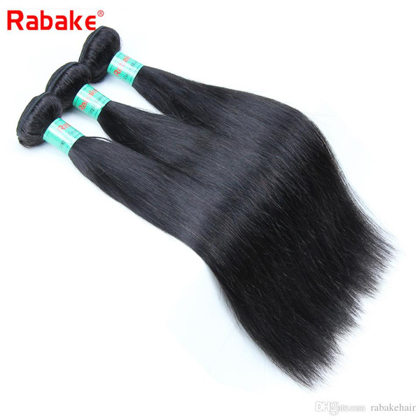 Brazilian 3 or 4 Bundles Silky Straight Human Hair Weave Extensions Rabake Unprocessed Natural Black 8A Wholesale Virgin Hair Extebsions