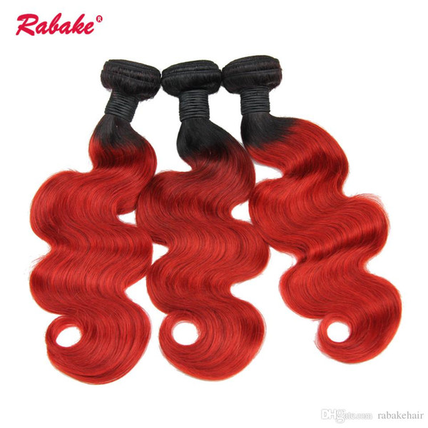 Brazilian Body Wave Ombre Human Hair Weave Bundles T1B Red Body Wave Brazilian Ombre Human Hair Extensions 8A Wholesale Cheap Weaves 12-24in