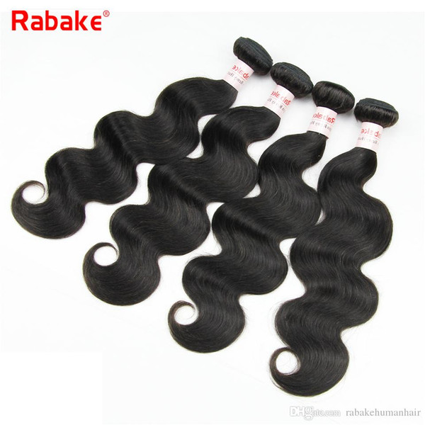 Rabake 9A Brazilian Human Hair Body Wave Bundles 100% Unprocessed Peruvian Indian Brazilian Remy Virgin Hair Weave Natural Color Body Wave