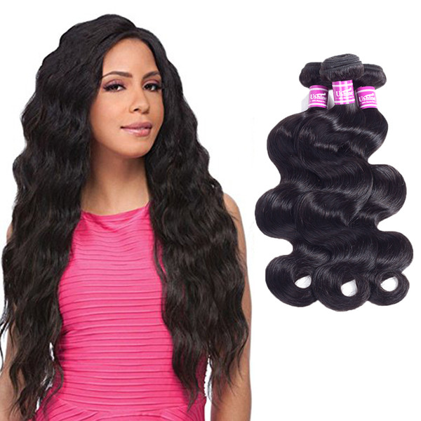 Ushine Brazilian Peruvian Virgin human Hair 100% Unprocessed Body wave Water Wave human hair 4-5 bundles