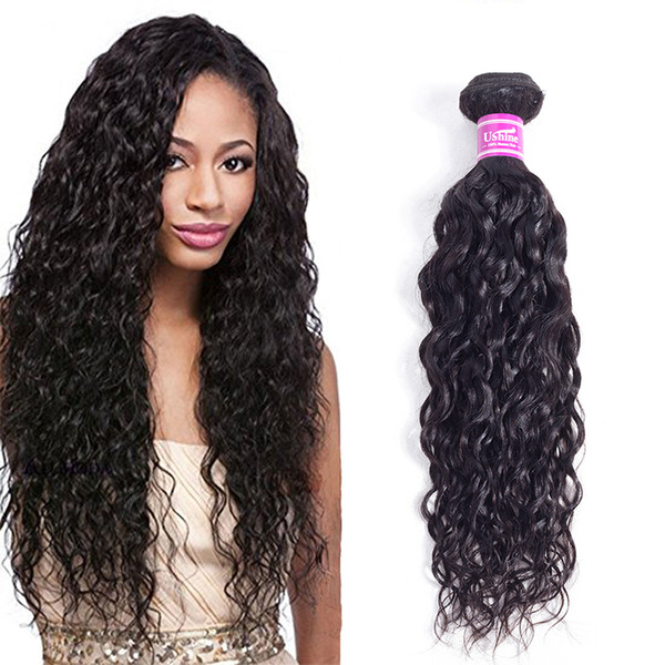 Ushine Brazilian Peruvian Virgin Hair Stright Body Water WaveHuman Hair Bundles Unprocessed Human Hair Natural Color 300g for Full Head