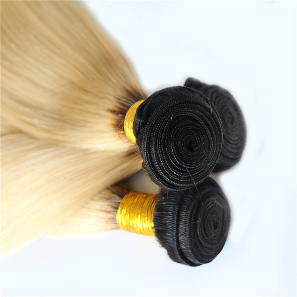 T1B/613 ombre Straight Hair Brazilian Virgin Hair Weave Bundles Human Hair Extensions 200g 2pcs