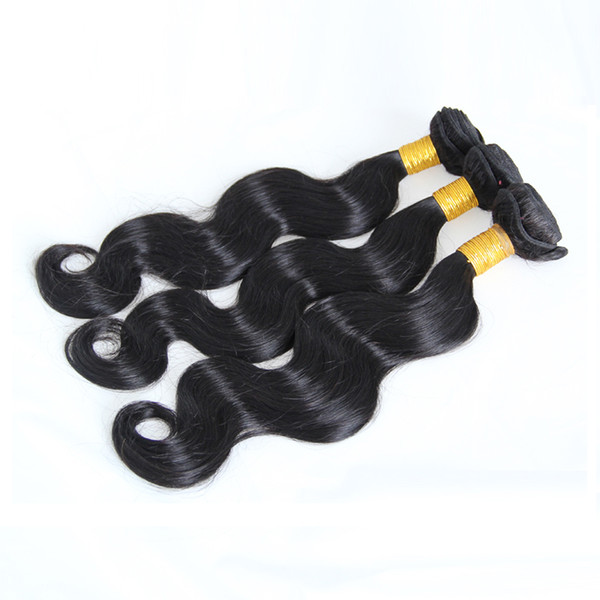 Brazilian Virgin Hair Natural Black Color Virgin Hair Weaving 3 Piece Brazilian Body Wave Human Hair Weft Bundles