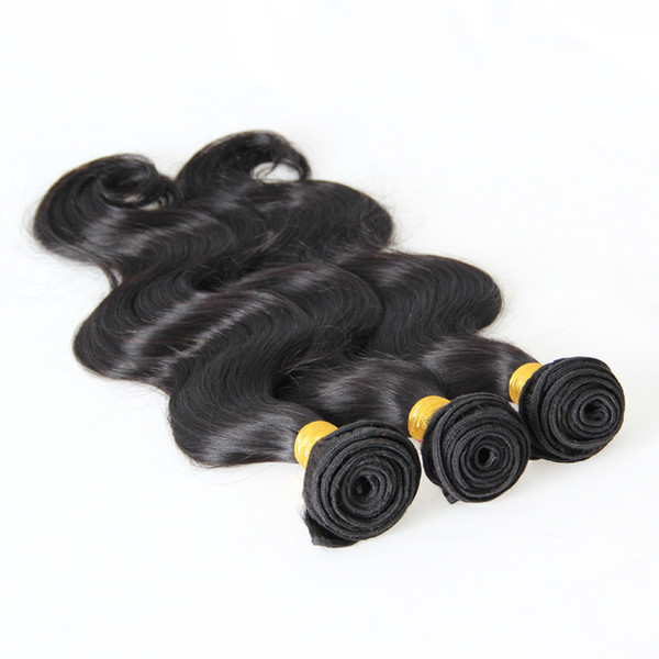 Human Hair Weaving Natural Black Color 3pcs Body Wave 100% Virgin Brazilian Human Hair Weave Bundles