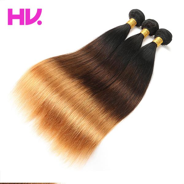 Ombre Color brazilian straight hair weaves 1b/4/30 remy hair extensions no shedding no tangle can be dyed virgin hair