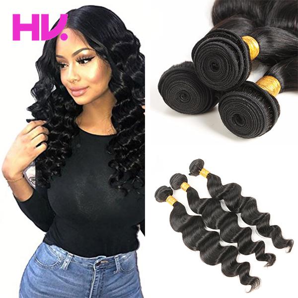 8a Brazilian loose wave Hair With Closure 3 Bundles Unprocessed Virgin Human Hair Bundles human Hair Extensions natural color