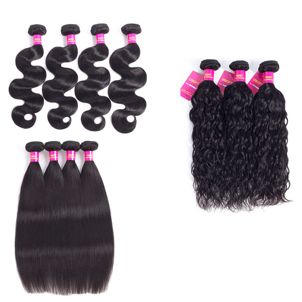 Brazilian Straight & Body water wave Human Hair Bundles Unprocessed Virgin Hair Weaves Wholesale Can Be Dyed 3 Or 4 bundles