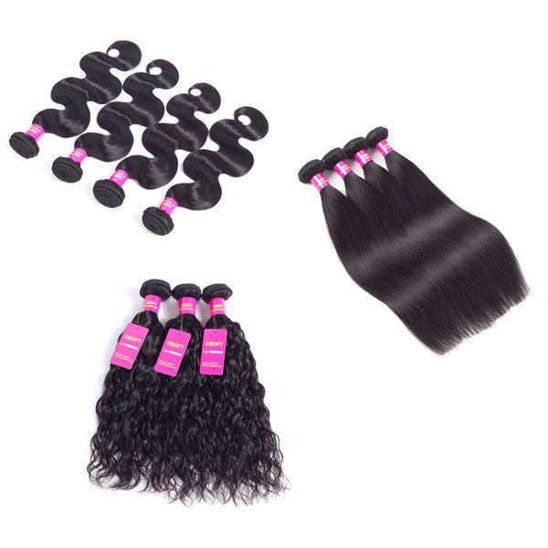 Mongolian Virgin Hair Bundles Natural Color Can Be Dyed Good Quality Body Wave Straight Bundles Water Wave Human Hair