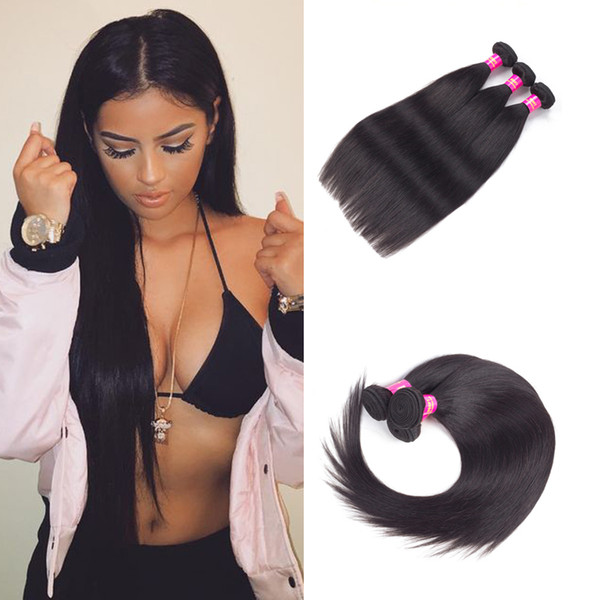 8A USOFT Brazilian straight Hair brazillian hair unprocessed hand-woven Can dye Can be very hot Convenient cleaning Extension Free 