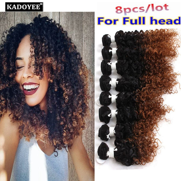 Grade 8A brazilian hair bundles jerry curly deep curly loose wave 8pcs/lot 8-14inch ombre hair extension unprocessed human hair no tangle