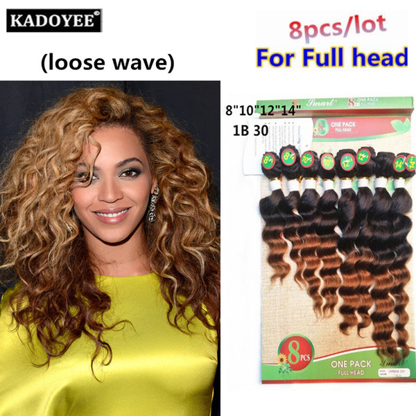 8Bundles Loose wave human hair deep curly jerry curl hair wefts 8-14inch 8pcs per pack for full head brazilian malaysian hair extension