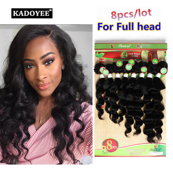 8Pcs/lot Human hair wefts unprocessed brazilian peruvian hair extensions for black women 8inch 8-14inch free shipping