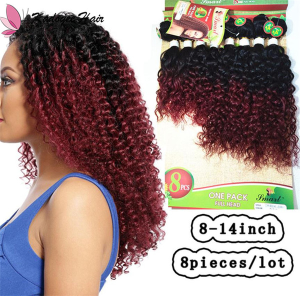 Brazilian Virgin Human Hair Ombre Color Afro Kinky Jerry Curly Loose Wave Deep Curl 8bundles per pack for full head