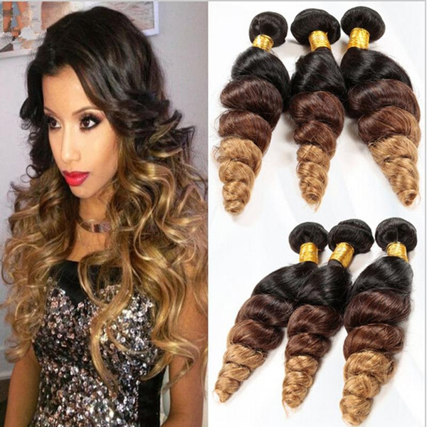 Brazilian Virgin Hair Loose Wave hair Bundles Unprocessed Human Hair Weaves 3Bundles Ombre Natural Color Free Tangle