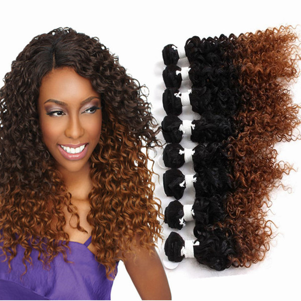 brazilian human hair jerry curly deep curly loose wave 8pcs/lot 8-14inch ombre hair extension no tangle no shedding