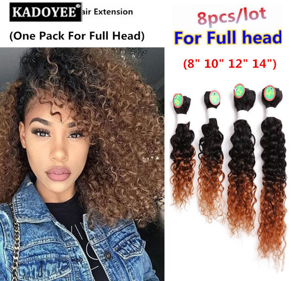 100% human hair brazilian loose wave deep curly hair bundles 8bundles per pack for full head Grade 8A natural ombre color wholesale price