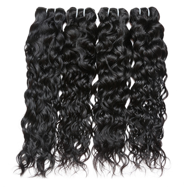 8A Brazilian Natural Wave Virgin Hair Weave 4 Bundles 8A 100% Unprocessed Human Hair Weft Extensions Natural Color 95-100g/pc