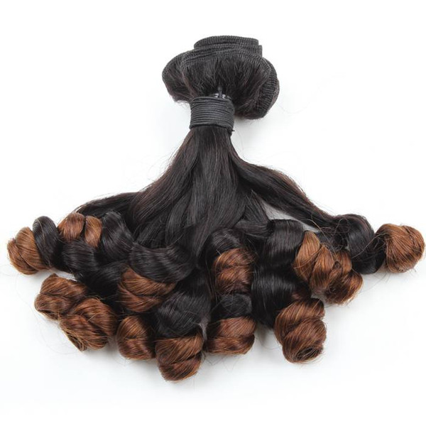 Wholesale 100A Funmi Hair Ombre T1B/4 Bunchy Rose Curl 3 Bundles 8-18inch Brazilian Peruvian Malaysian Indian Hair Extensions Top Grade