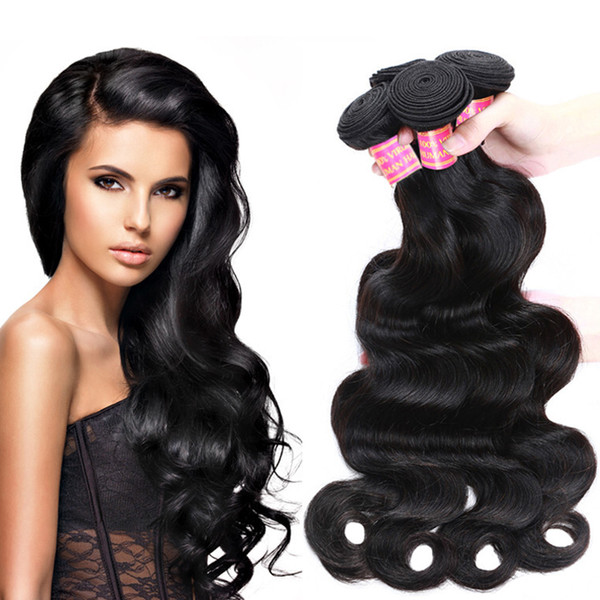 Wholesale Price Cheap 8A Brazilian Virgin Hair 4 Bundles Body Wave Hair Weft 100% Unprocessed Human Hair Weave Extensions Natural Color