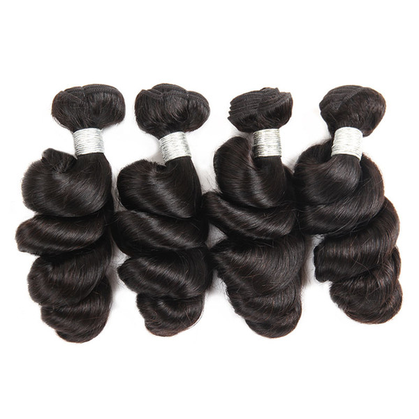 Brazilian 10A Loose Wave Virgin Hair 4 Bundles Loose Wave Human Hair Extensions Peruvian Malaysian Indian Virgin Hair Products